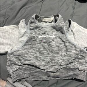 Palm angels Gray Striped Top